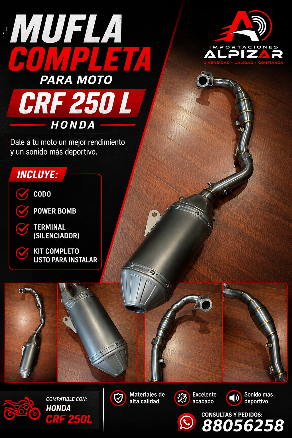 Mufla de moto CRF 250L